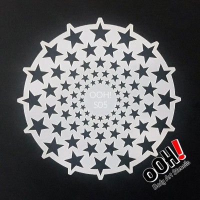 Ooh Body Art Stencil Sphere Stars 